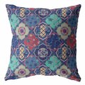 Palacedesigns 16 in. Trellis Indoor & Outdoor Throw Pillow Navy & Red PA3104211